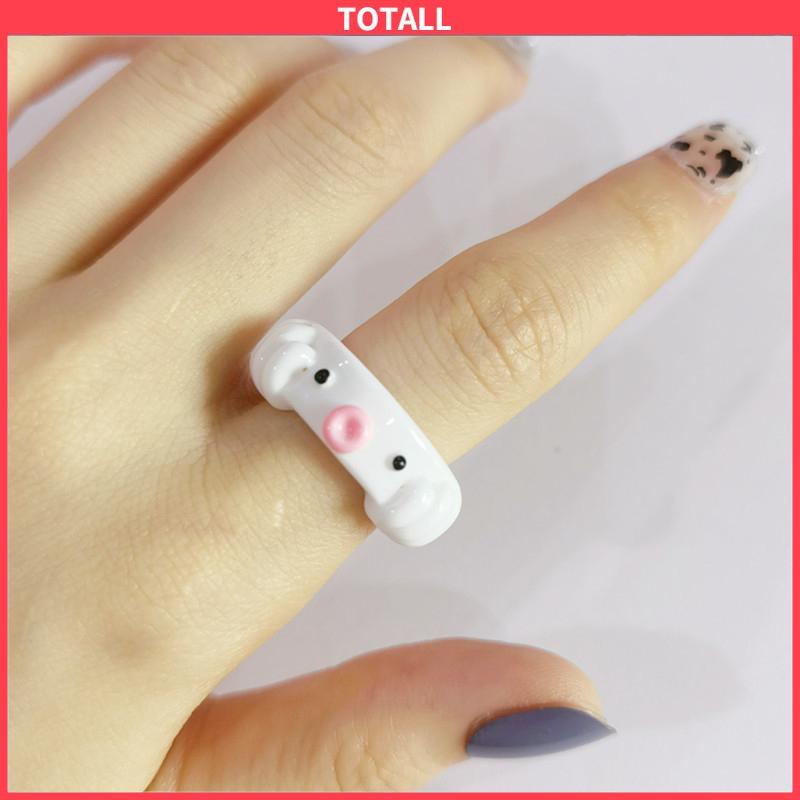 COD Cincin Resin Gurita Warna Permen Kartun Temperamen Sederhana Kreatif Wanita-Totall