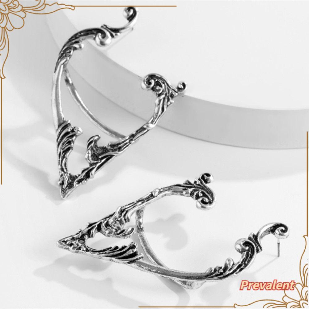 Preva Punk Peri Perhiasan Wanita Halloween Goth Elf Klip Telinga