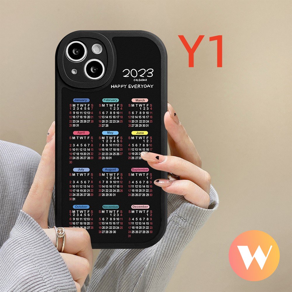 2023kalender Happy Everyday Case Realme C31 C25 C11 C25s C35 C30s C12 C30 C20 C25Y GT C17 C21Y 8i 5s 8 5 9i 6s 7i 8Pro 6i 5i 6 C21 C15 C2 C20A C3 C17 Soft Tpu Couple Cover