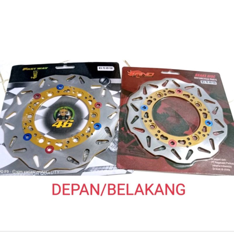 Disc Cakram rem set depan belakang pnp motor Mega pro new / Cb150 R Old/Tiger Old/Verza Dill Depan Lobang Baut 6 Belakang Lobang Baut 4 pnp tinggal pasang Depan/Belakang