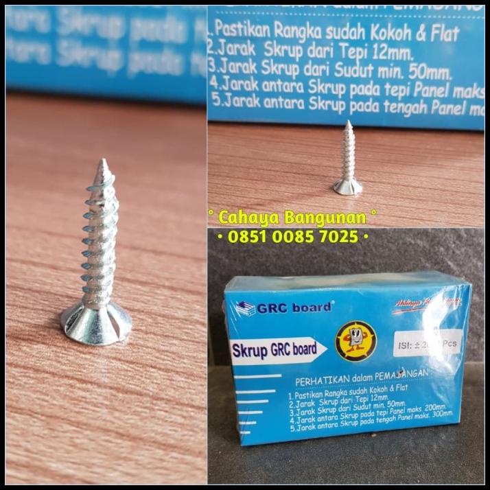 Promo Skrup Sekrup Baut Grc Kalsi Board Sirip Kuping 1 Dus Biru 1Dus 2000 Bh