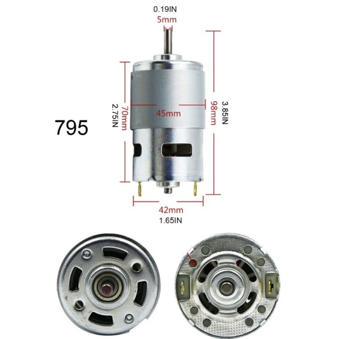 Dinamo Motor 795 Fan Motor Dc 12V High Speed & Torsi