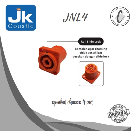 JK Coustic JNL4 Jack Speakon Chasis 4 Pin Original