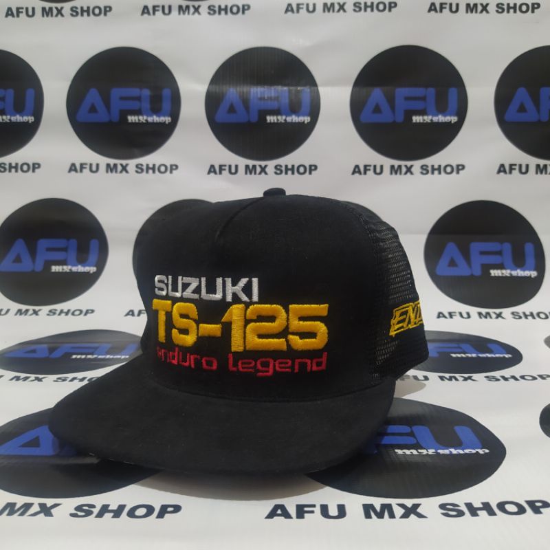 TOPI SNAPBACK SUZUKI TS125 TRAIL MOTOCROSS TRUCKER JARING ORIGINAL KEREN CEWEK COWOK DISTRO IMPORT U