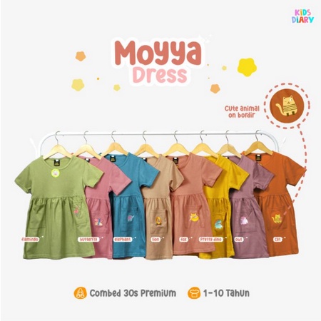 Dress Moyya Pendek Pakaian Anak Cewek SML Untuk Anak Usia 1 sd 5 Tahun Pakaian Anak