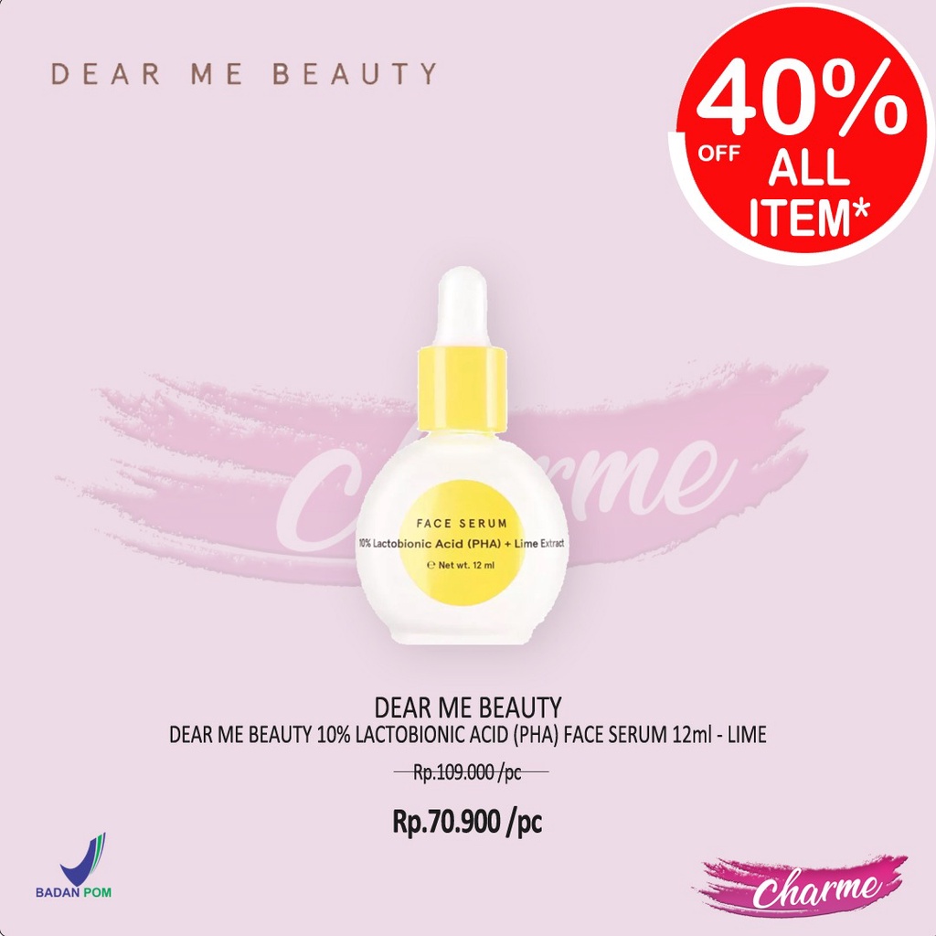 (CLEARANCE SALE) Dear Me Dearme Beauty Lactobionic Acid PHA Face Serum LIME BPOM