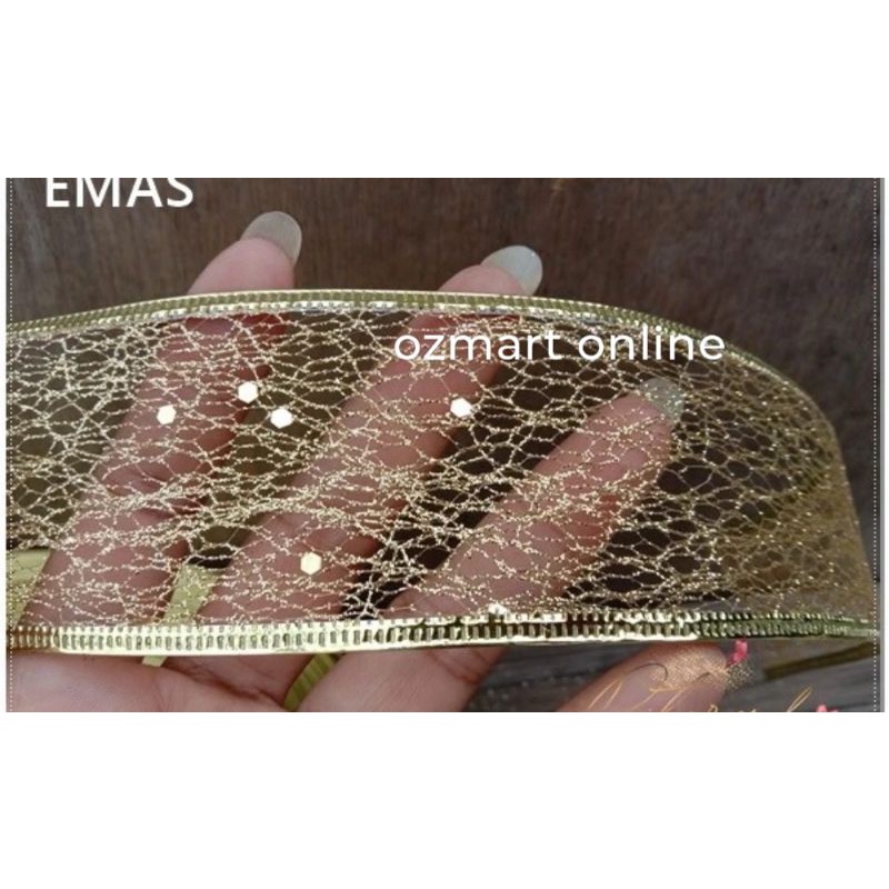 

pita jala kawat natal gold emaa 5 cm per meter