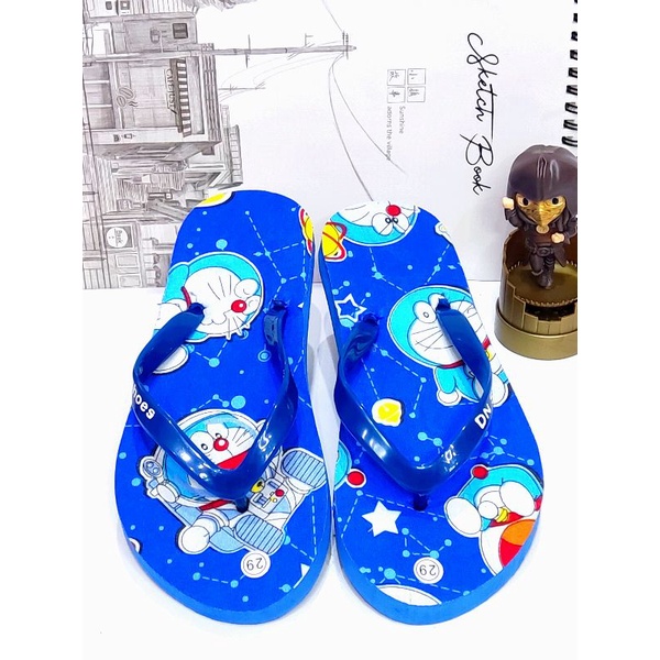 Sandal jepit Anak Laki laki Perempuan motif Doraemon Biru