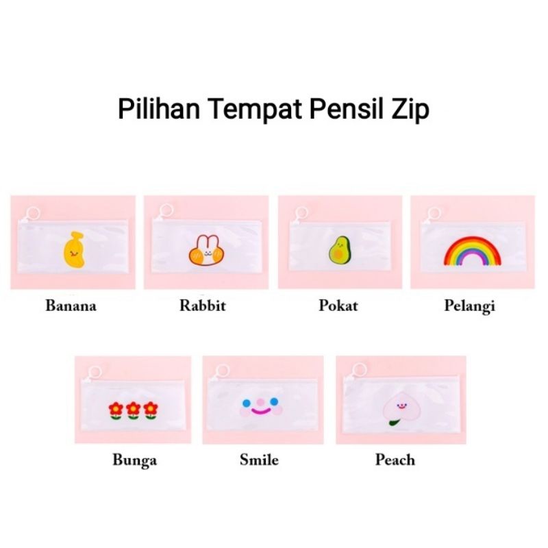 PT80 Dompet Pensil Zipper Putih Kecil