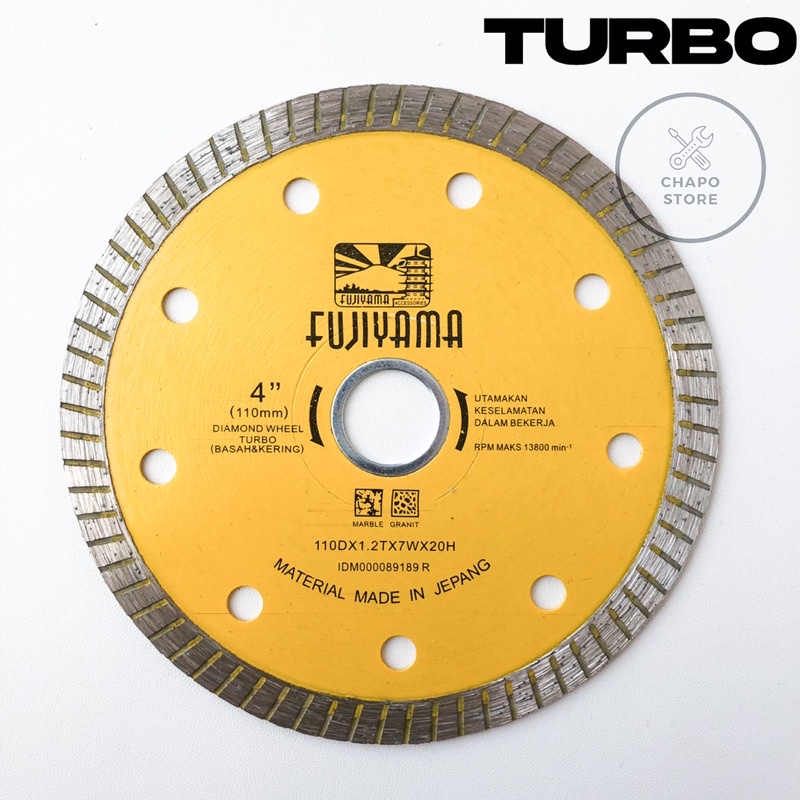 Fujiyama diamond cutting wheel turbo 4” inch mata gerinda potong keramik