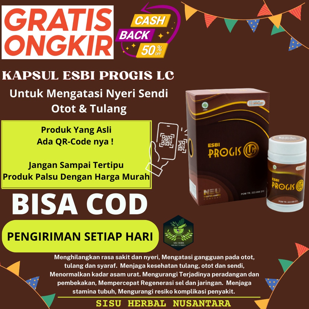 Kapsul Esbi Progis LC Obat Herbal Atasi Syaraf Kejepit Nyeri Sendi Otot dan Tulang 100% Herbal Alami Original