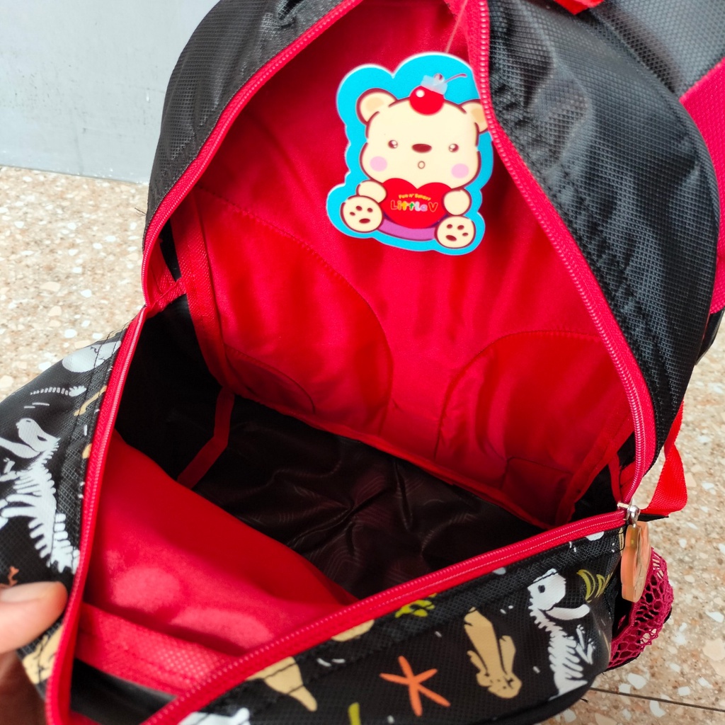 Tas Ransel Backpack Sekolah Anak Little V Original Dinosaurus Dino Mesozoikum