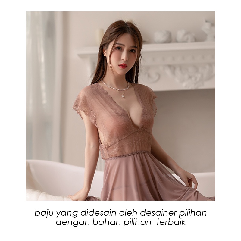 CJSW-D220 TINO TINO Sexy Lingerie Sexy V-Neck Transparant Baju Tidur Wanita Dewasa Jumbo High Quality