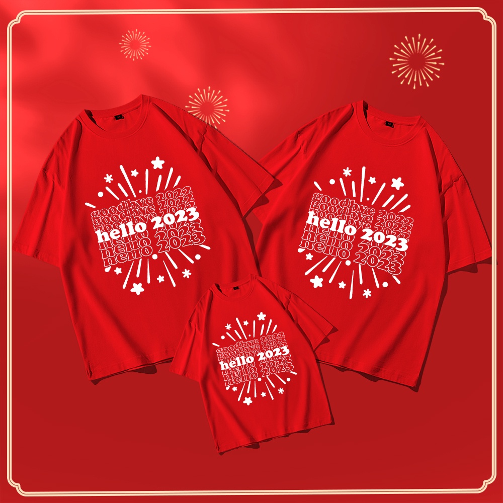 【100%COTTON】LOCAL STOCK CNY FAMILY TSHIRT KIDS FORTUNE CAT GOLD KITTY MEN WOMAN T COTTON OVERSIZE