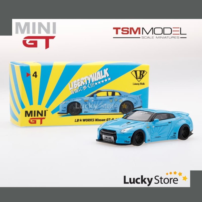 MINI GT Liberty Walk LB Works Nissan GT-R (R35) Light Blue Limited