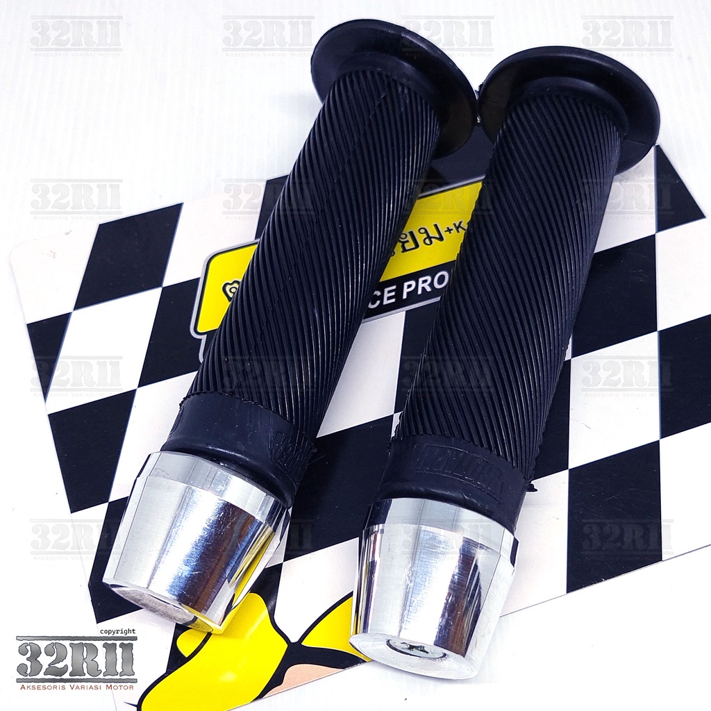 Grip bulu hitam polos anti licin plus jalu stang motor bisa untuk semua motor