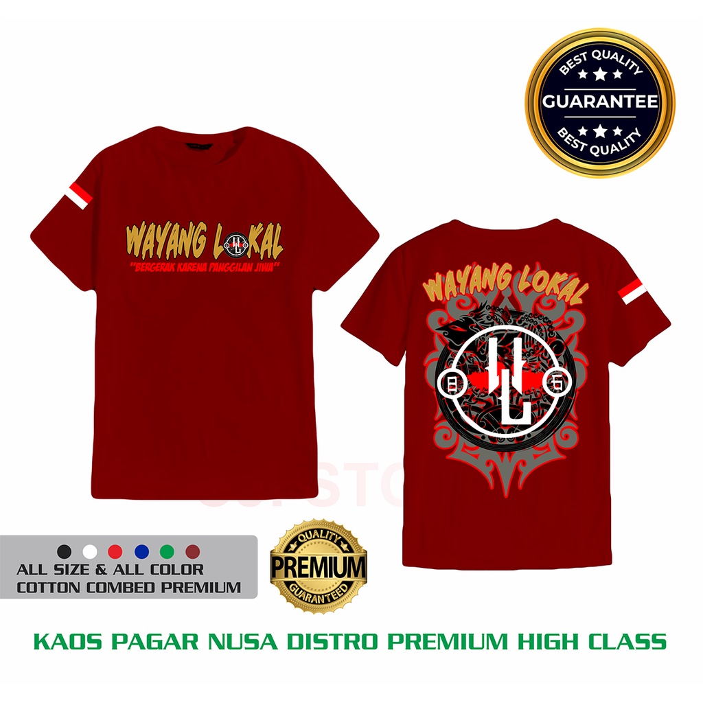 Kaos Pagar Nusa-Wayang Lokal-Bisa COD-Maron