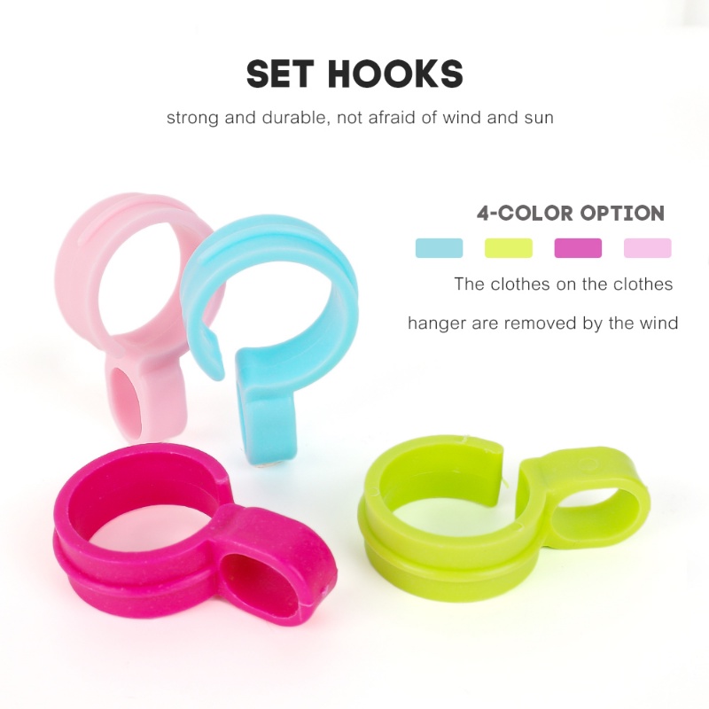 10pcs Pack Non-Slip Windproof Clothes Hanger Fixed Buckle Hook/Rumah Tangga Hemat Ruang Laundry Pengeringan Organizer Pasak/Aksesoris Organizer Closet