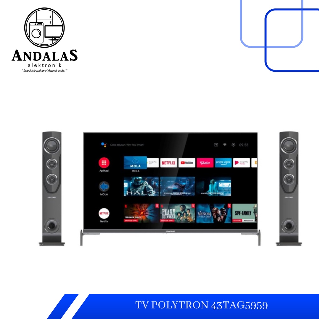 LED TV 43 Inch Polytron Full HD Android TV PLD-43TAG5959 PLD 43TAG5959