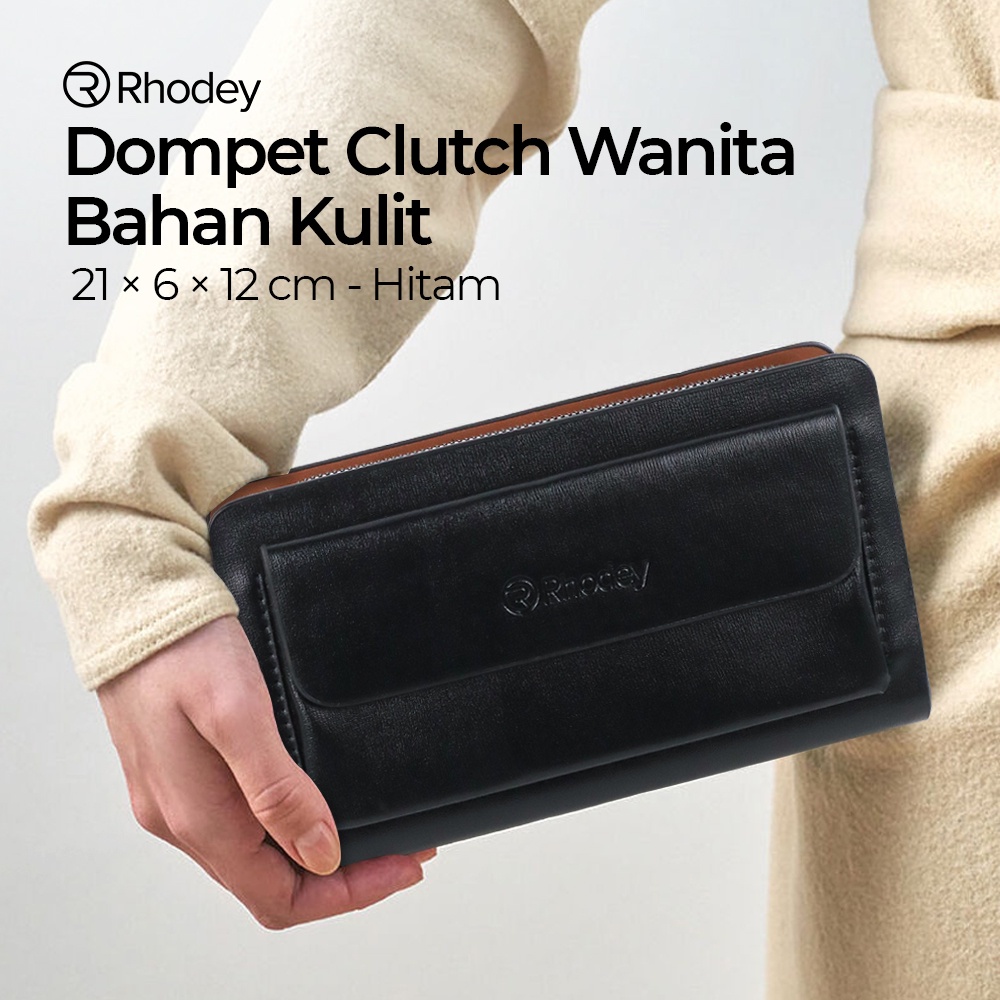 Dompet Clutch Wanita Bahan Kulit - 007 - OKFH02BK Black