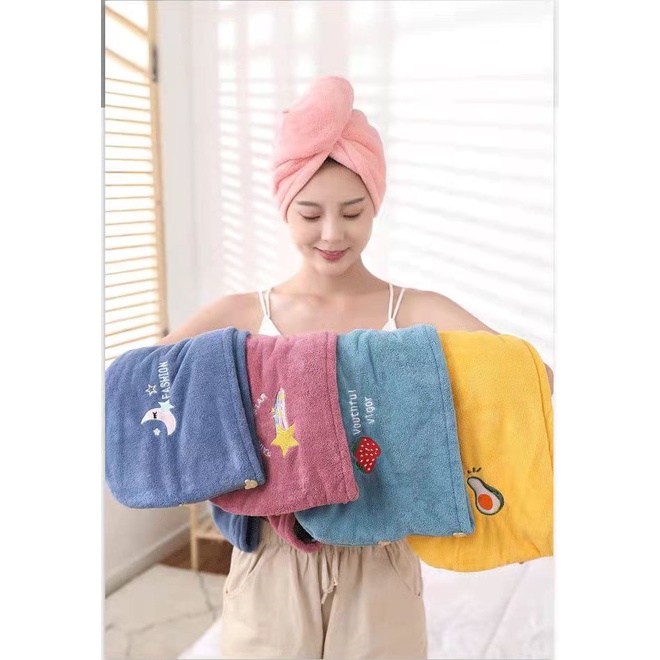 HANDUK KERAMAS MODEL KANCING  HANDUK PENGERING  RAMBUT MICROFIBER HEAD TOWEL IMPORT