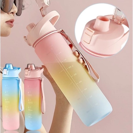 Botol Minum 1 Liter Pelangi Rainbow Botol Minum Viral Terlaris Murah Free Striker