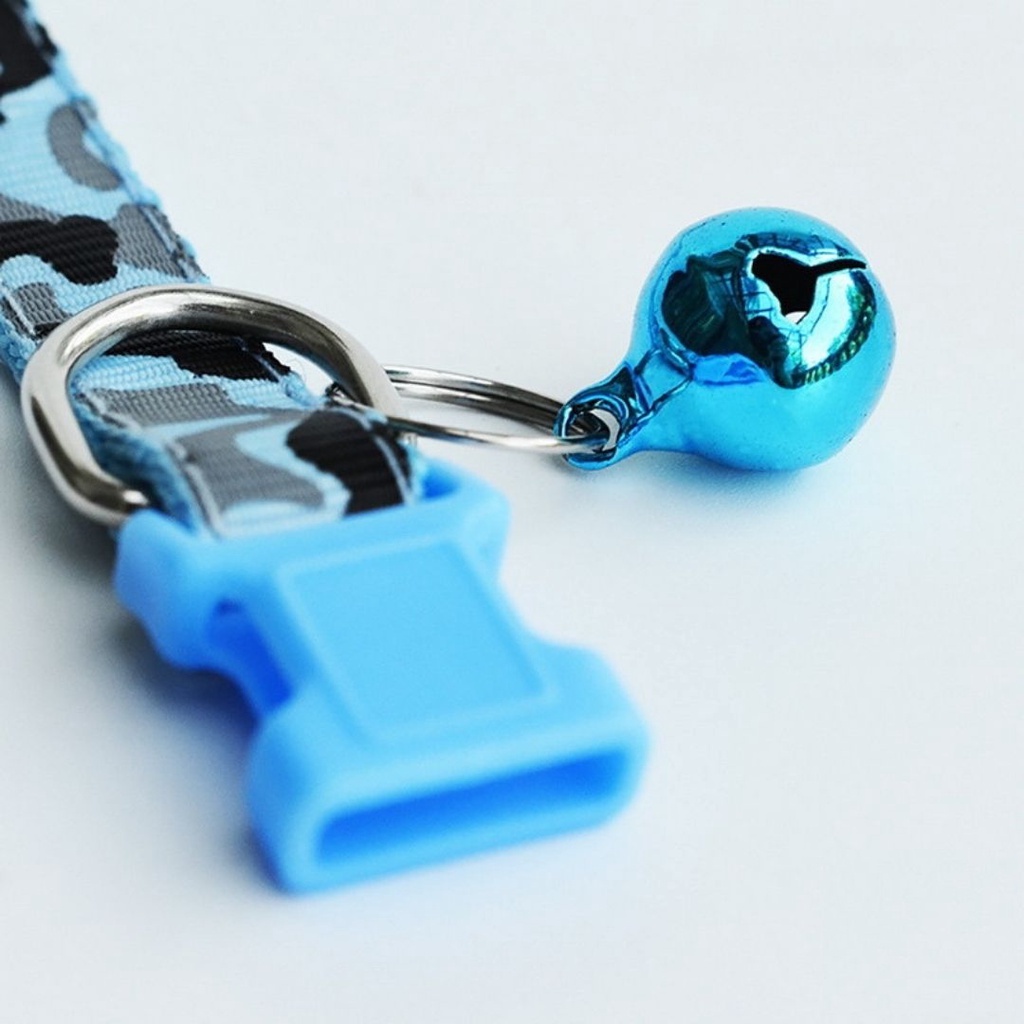 Kalung Collar Kucing Motif Army Dengan Ring Bunyi Bahan Kokoh Adjustable Bisa dibesar Kecilkan