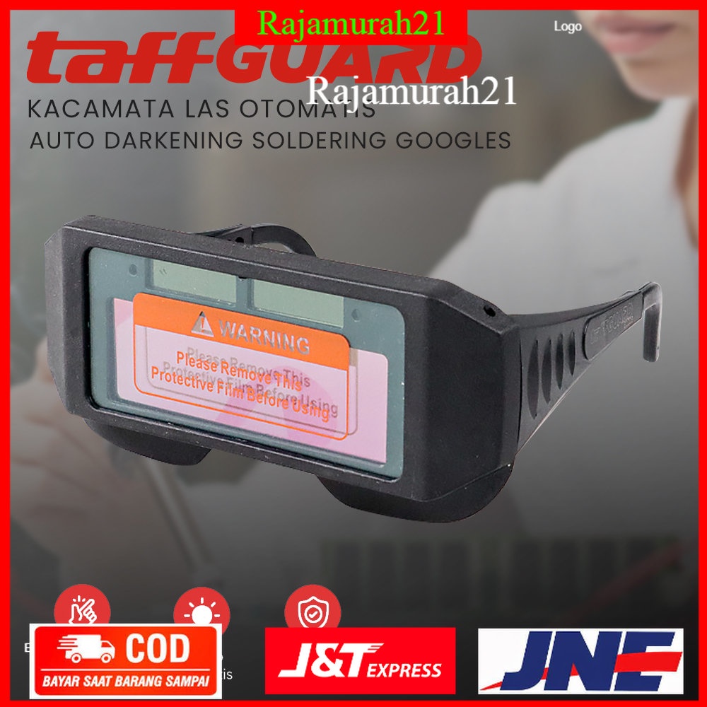 TaffGUARD Kacamata Las Otomatis Auto Darkening Soldering Googles - 5100B - Black - 7ROT2UBK