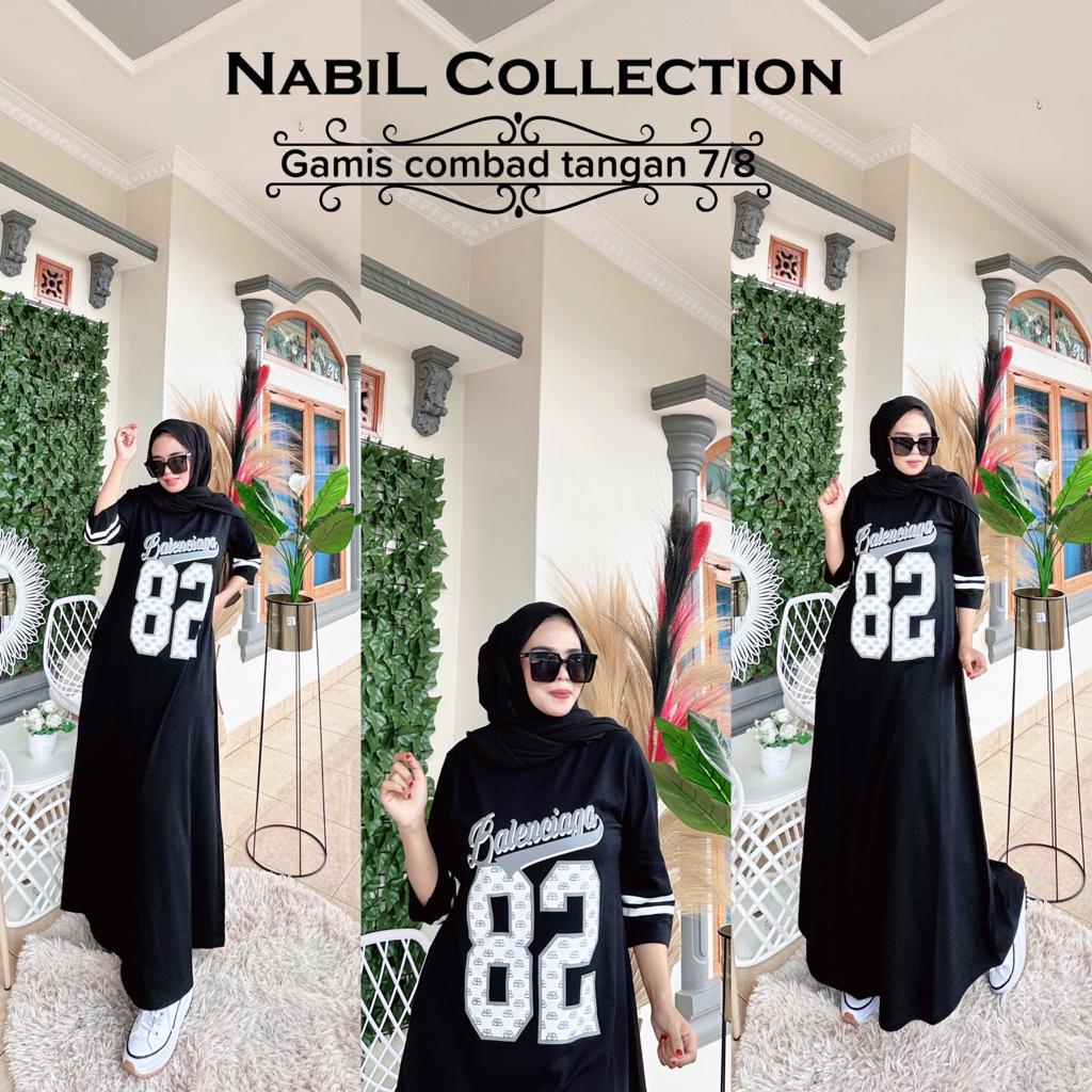 Gamis Sporty Kekinian Lengan 7/8 By Nabil / Gamis Kaos Viral