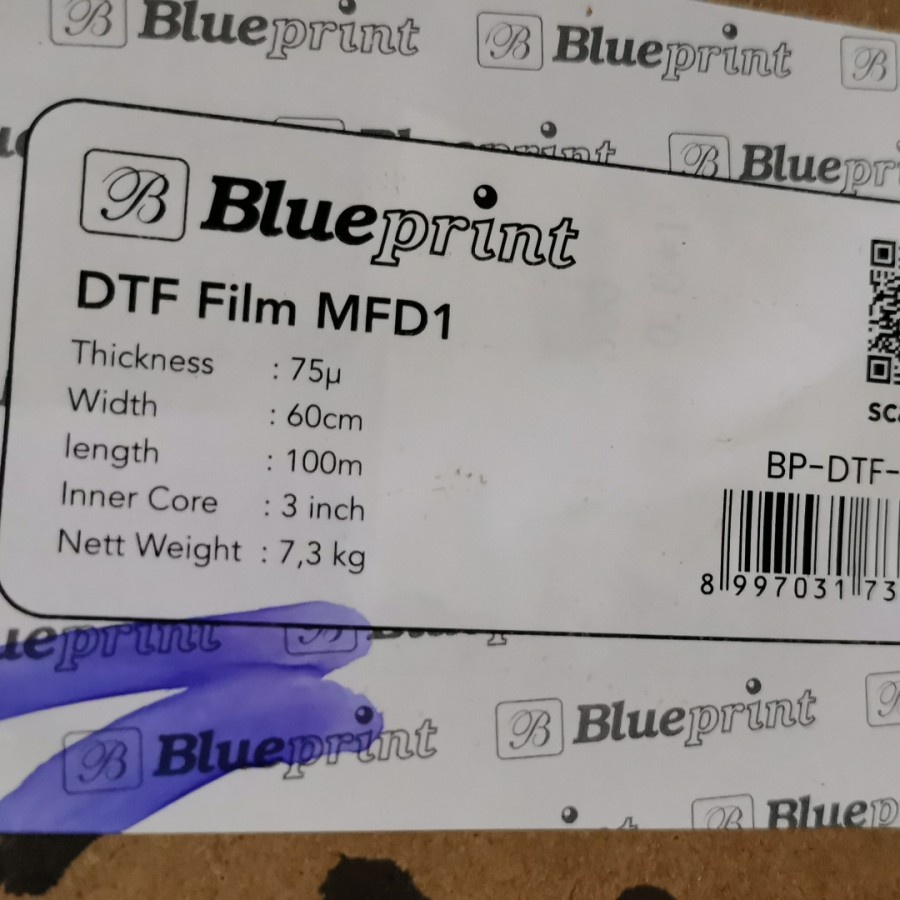 Kertas Transfer Film DTF BLUEPRINT / Digital Transfer Film PET 60 100