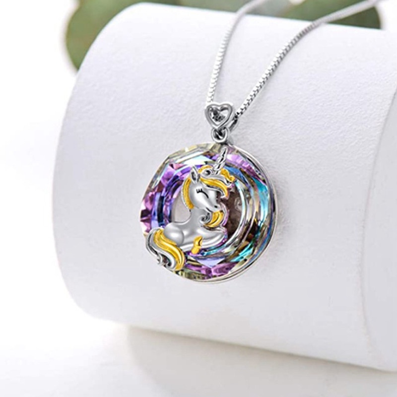 S925 Sterling Silver Pohon Kehidupan Suster Di Ayunan Kalung Untuk Wanita Multicolor Kristal Liontin Perhiasan Hadiah Untuk Keluarga Teman Saudara Ulang Tahun Anniversary