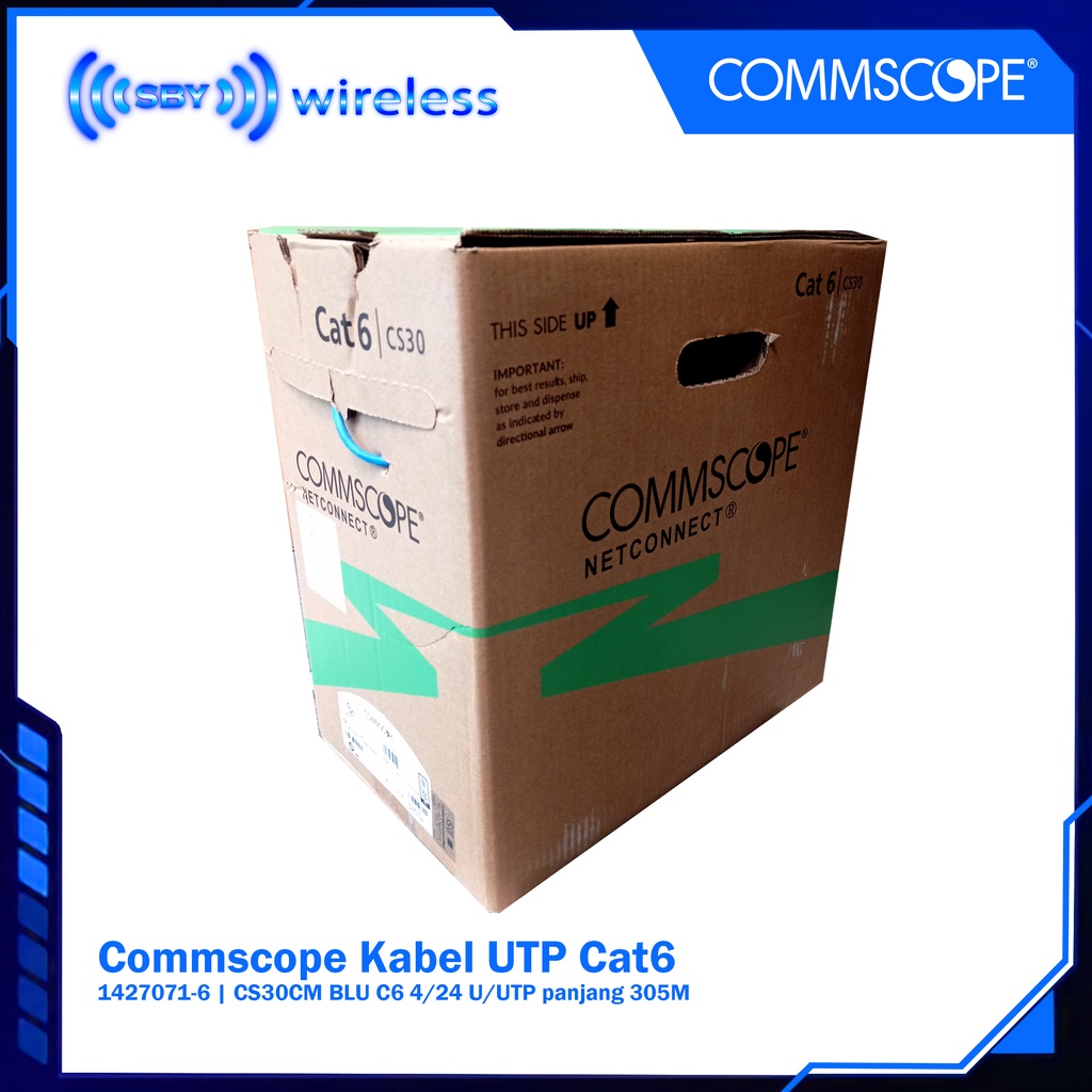 Kabel UTP CAT6 Commscope 1427071-6 | CS30CM BLU C6 4/24 U/UTP RIB 305M