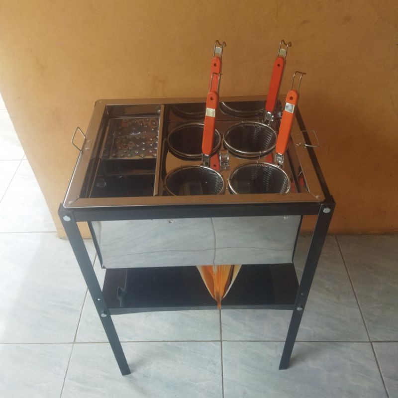 DANDANG MIE AYAM LENGKAP/DANDANG MIE KOCOK 4 LUBANG 1 SET MEJA LENGKAP