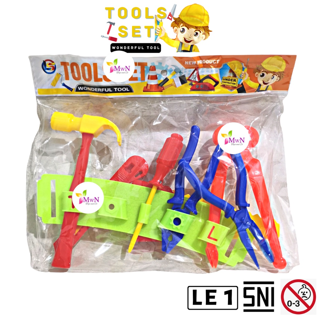 MWN Mainan Tools Set perkakas dan Tali Pinggang LE 1