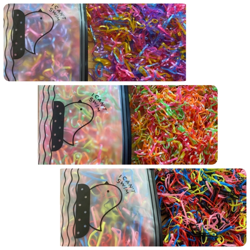 KARET RAMBUT JEPANG MOTIF 1000 PCS PER POUCH | KARET JEPANG MURAH | KARET RAMBUT JEPANG ANAK &amp; DEWASA