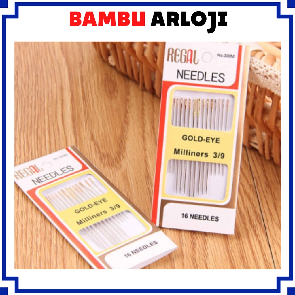 BAJ Jarum jahit Tangan Regal Gold Eye Milliners 3 9 JARUM JAHIT TANGAN ISI 16 REGAL GOLD Gold Eye Milliners Needles HARGA PER CARD SS188