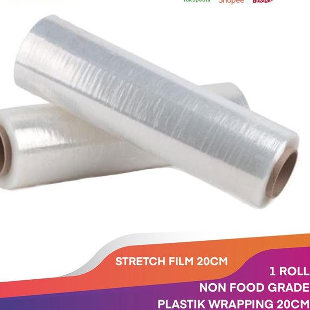 

☺_☻ STRETCH FILM 20CM X 250M PLASTIK WRAPPING PLASTIC WRAP PACKINGAN 1 ROLL