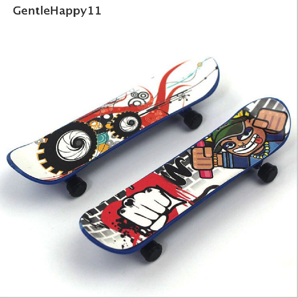 Gentlehappy 1X Mini Finger Board Skateboard Novelty Anak Cowok Cewek Mainan Hadiah Pesta id