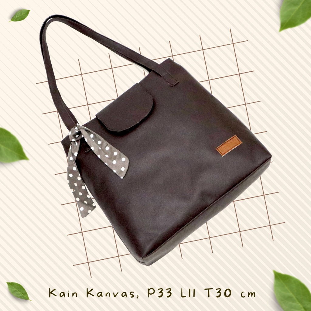 [TOTEBAG] Tas Vintage Bag Wanita lokal Style Original NEVSET - Kanvas Coklat Vintage TOTE Bag murmer kualitas