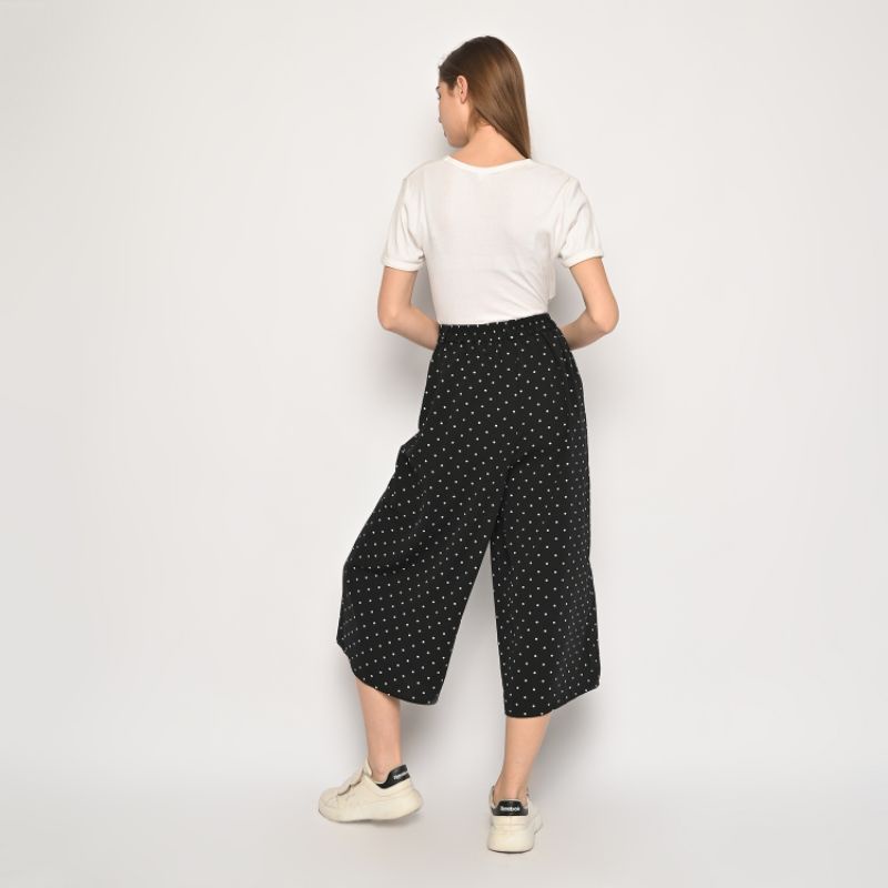 Kulot Polka Hitam - Celana Panjang Wanita - Cullote Pant PA63