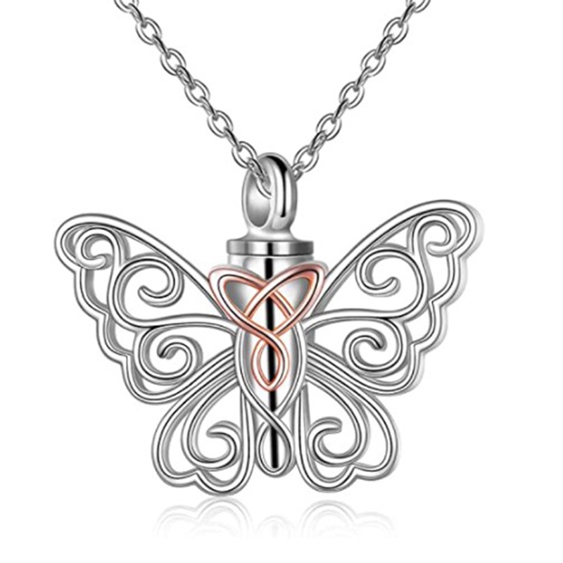 Butterfly Guci Kalung Untuk Abu925 Sterling Silver Celtic Knot Butterfly Pendant Cremation Kenang Kenangan Kalung Untuk Wanita Perhiasan