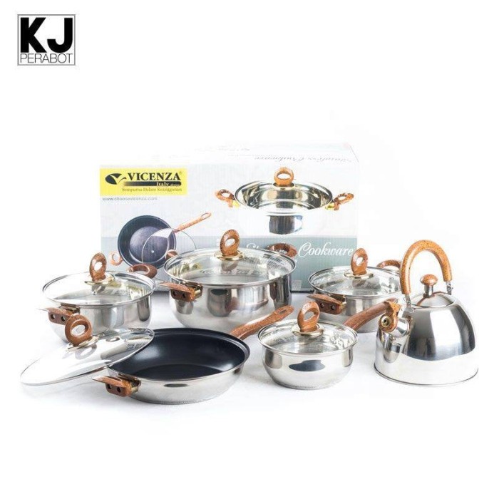 Vicenza Stainless Cookware Set V-812 / Panci + Teko Set Vicenza V812 #Original