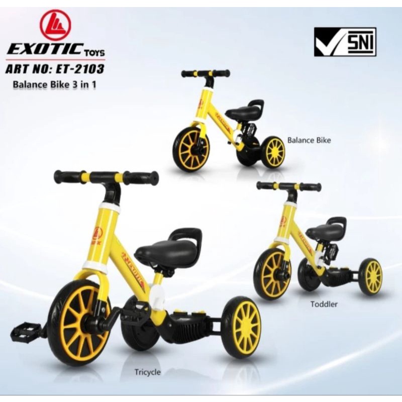 Sepeda Roda Tiga Anak Balance Bike Exotic Et-2103