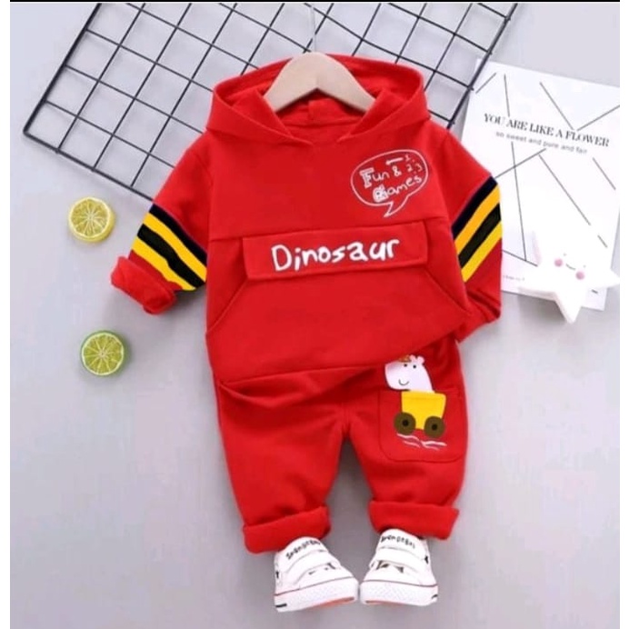 Setelan Dino Anak Laki Laki / Stelan Sweater Anak Terbaru 1 - 8 Tahun