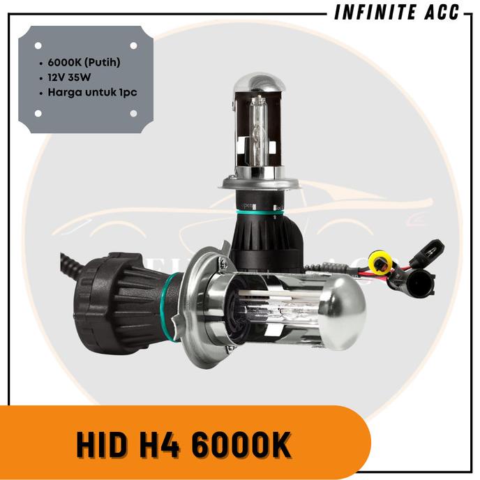 Termurah Lampu HID Xenon H4 Hi/Lo 6000K 35W White Putih Mobil Motor Aksesoris