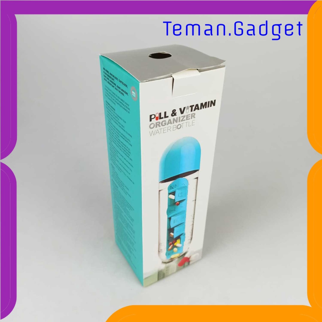 TG - DPR Botol Minum Unik dengan Slot Obat Pill &amp; Vitamin Organizer 600ML - J167