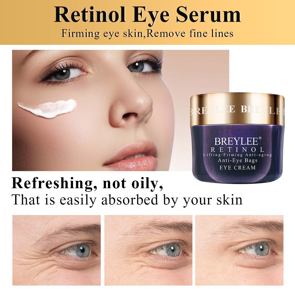 BREYLEE Retinol Set Anti Aging Firming Facial Serum Eye Cream Remove Fine Line Moisturizing 3pcs