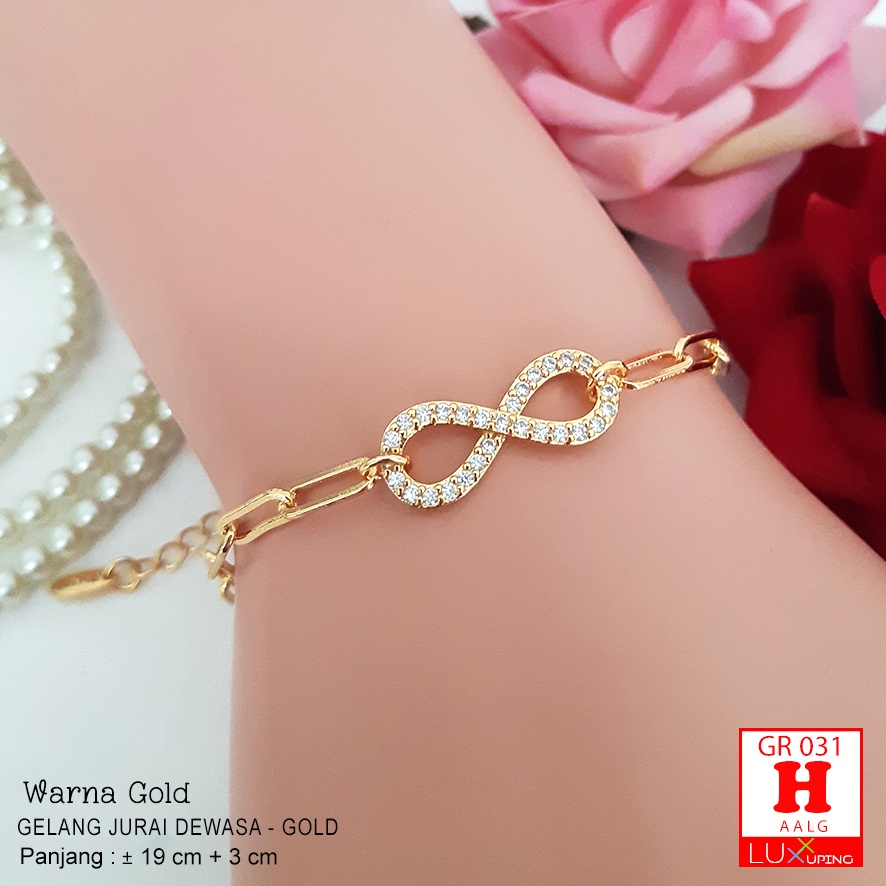 GR 031 Gelang Tangan Wanita Dewasa Gelang Jurai Mutiara Perhiasan Wanita Lapis Emas Imitasi Pearl Bracelet Gelang Charm Mutsin Luxx Xuping