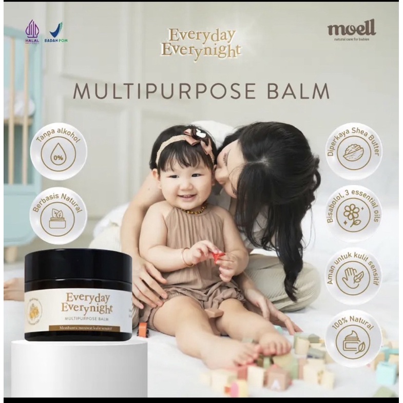 MOELL Multipurpose Balm Everyday / Balm Bayi Natural organic / Balm anti ruam