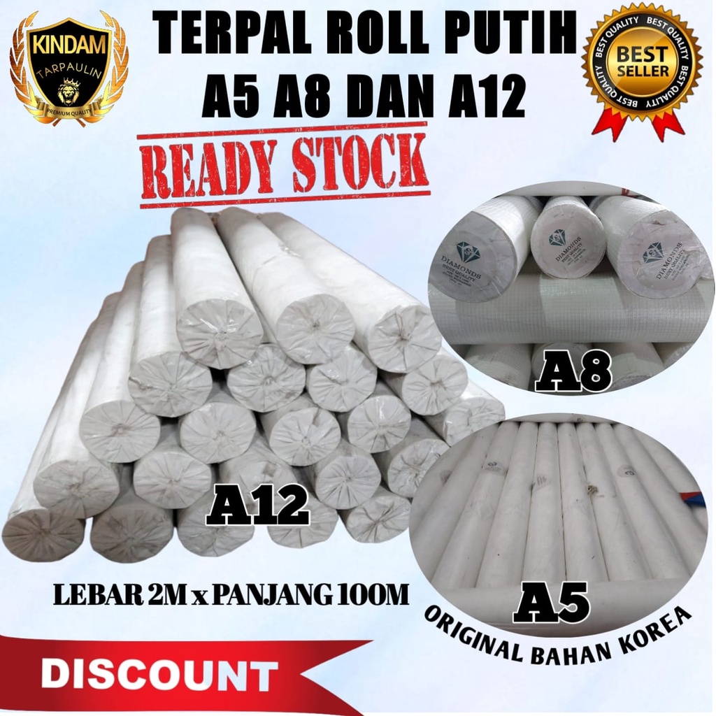TERPAL ROLL WARNA PUTIH A12 A8 DAN A5 MURAH | TERPAL ROLL ATAP KANDANG KUALITAS PREMIUM